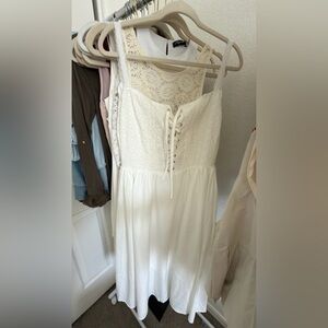 White Lace Corset-Style Sundress